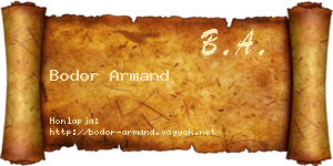 Bodor Armand névjegykártya