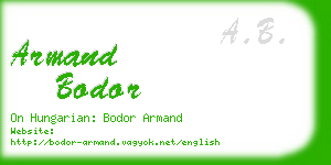 armand bodor business card